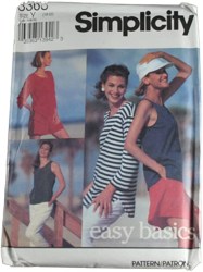 8368 SIMPLICITY EASY PANTS, SHORTS, TANK TOP, LOOSE TUNIC PATTERN 6-10 or 18-22 choice uncut